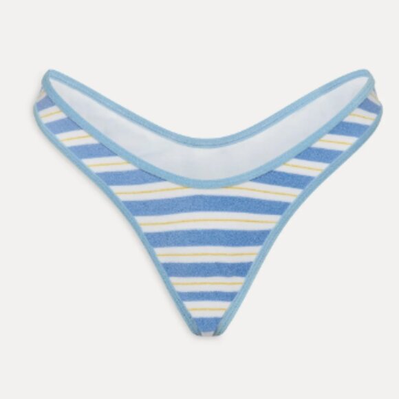 New! Frankie's Bikinis Blue Striped Full Moon Micro Bikini Bottom S 1486 - Picture 3 of 9